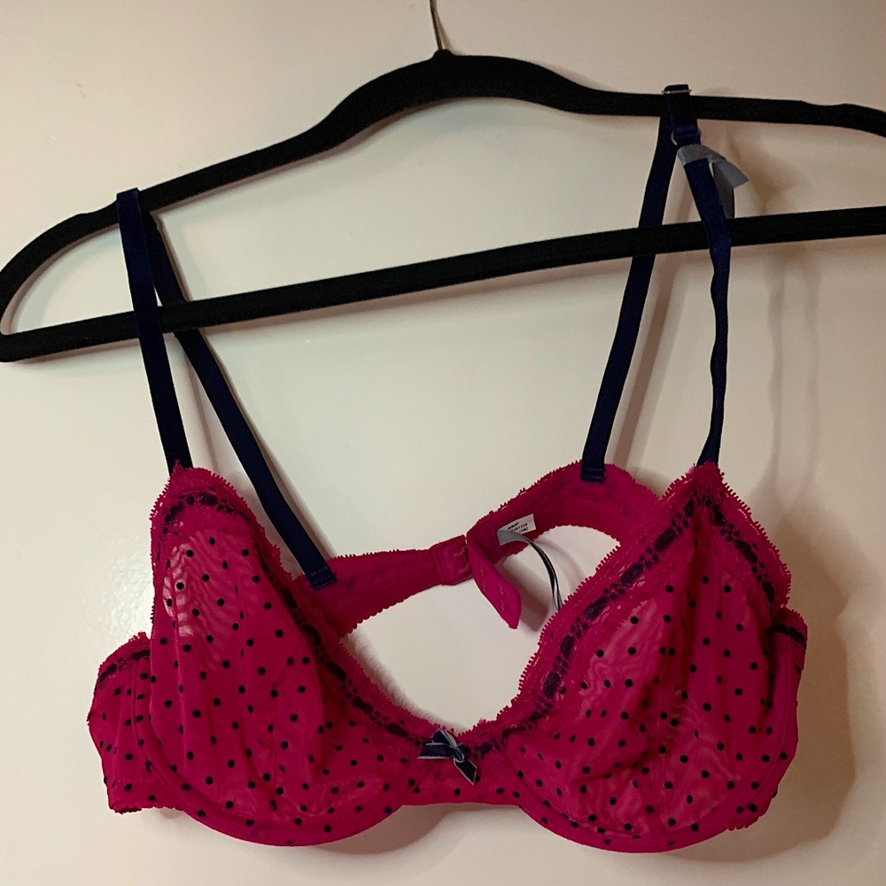 Aerie Pink Polka Dot Underwire Bra